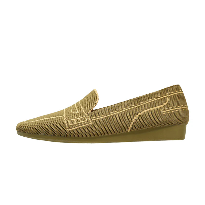 Comfortable Slip On Square Toe Loafers - Avocado