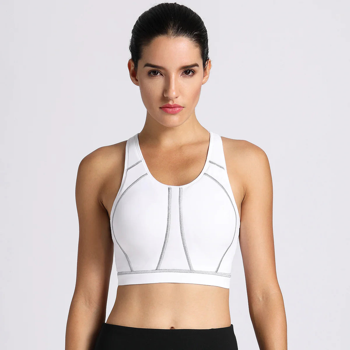 Racerback Wireless Full Coverage Sports Bra - White