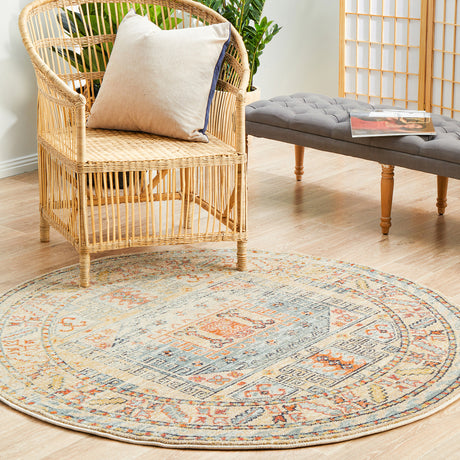 Legacy 859 Sky Blue Round Rug