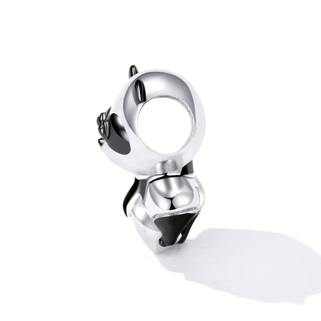 Solid 925 Signature Silver Panda With Pink Charm
