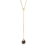 Necklace "Lasso"- Real Cultured Pearl Pear 8-9 mm - Longueur 42 cm