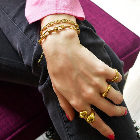 Bullion Gold Collided Ring in Gold