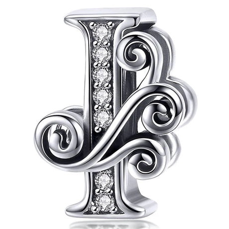 Solid 925 Sterling Silver Vintage Inspired Antique Alphabet Charm