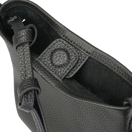 BAMEI Genuine Tuscany Leather Mini Bucket Bag - Black