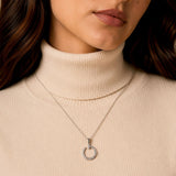 Krystal Couture Paradigm in Circle White Gold Pendant Necklace Embellished with Swarovski Crystals