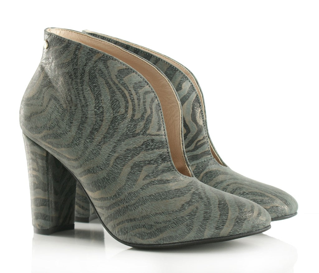 Bosccolo Womens Heel Boots Zebra - Grey