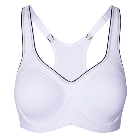 Full Support High Impact Padded Sports Bra - White