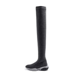 Thermal Over-the-Knee Sneaker Boots - Charcoal