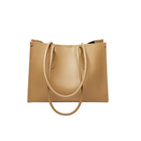 Nalandu Large Capacity Leather Commuter Tote Bag - Camel