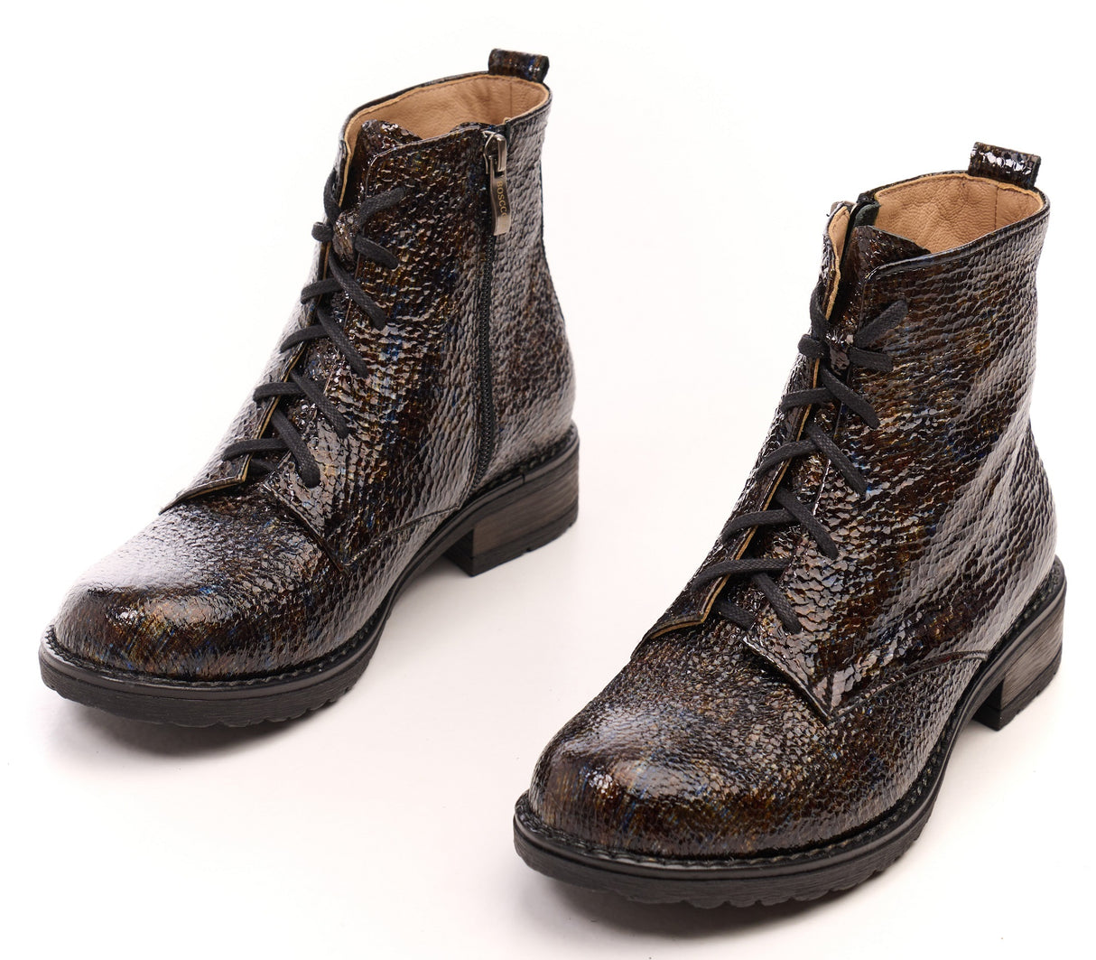 Bosccolo Womens Ankle Boots - Iridescent Brown
