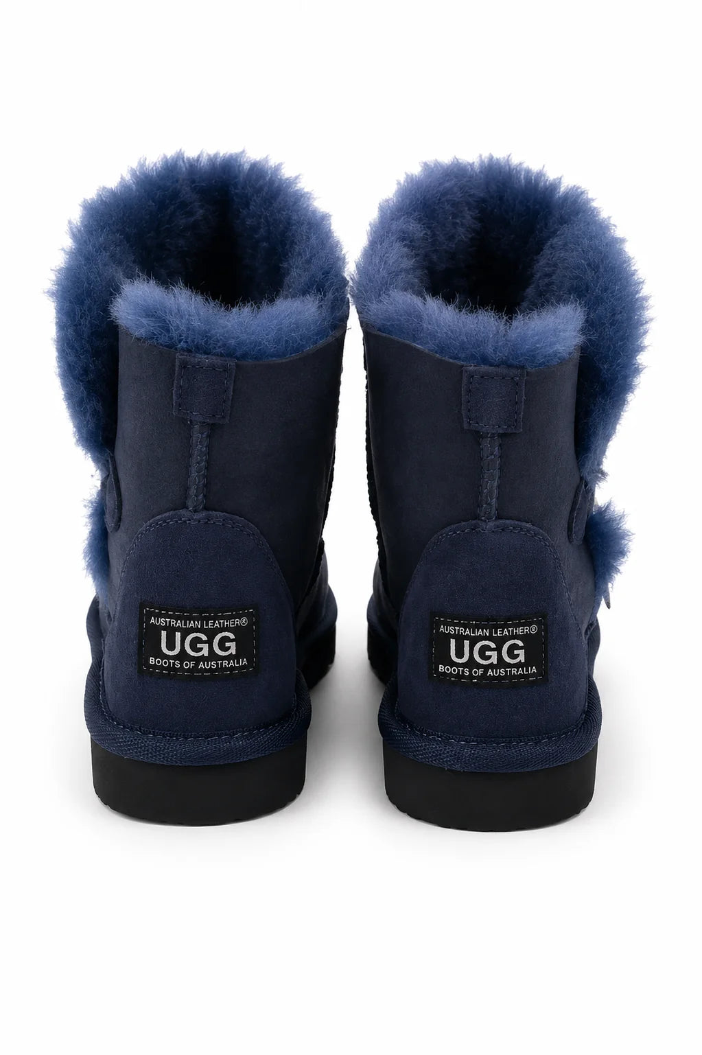 Australian Leather Ugg 1Button Short Sheepskin - Navy - AU11