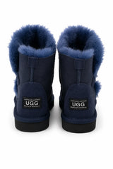 Australian Leather Ugg 1Button Short Sheepskin - Navy - AU7