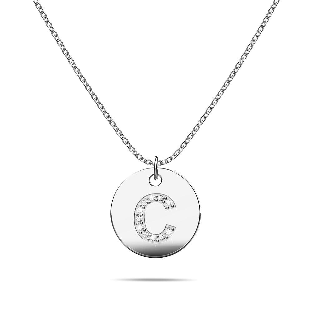 Bullion Gold Initials Fabulous Alphabet Letter Necklace White Gold Layered Steel Jewellery