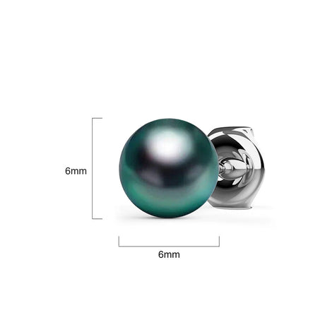 Krystal Couture Purity Pearl Stud Earrings Embellished with Swarovski Crystal Iridescent Tahitian Look Pearls