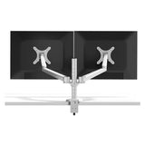 TODO Aluminium Dual Monitor Stand Desk Clamp Mount Bracket VESA 75-100mm 2 Arm