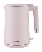 TODO 1.7L Electric Cordless Kettle Stainless Steel SUS304 Inner Jug - Pink