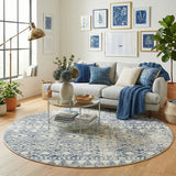 Oasis 456 Blue Round Rug