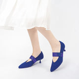 Belle Detachable Strap Mary Jane Heels - Sapphire