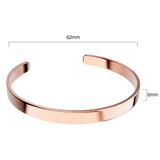 Bullion Gold Avenue Classic Cuff Bangle Rose Gold - 6mm