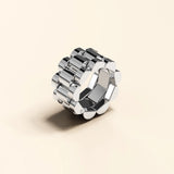 Boxed Oyster Bangle and Ring Set in Duo Tone