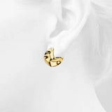 Bullion Gold Texture Tiny C-Hoop Earrings in Gold