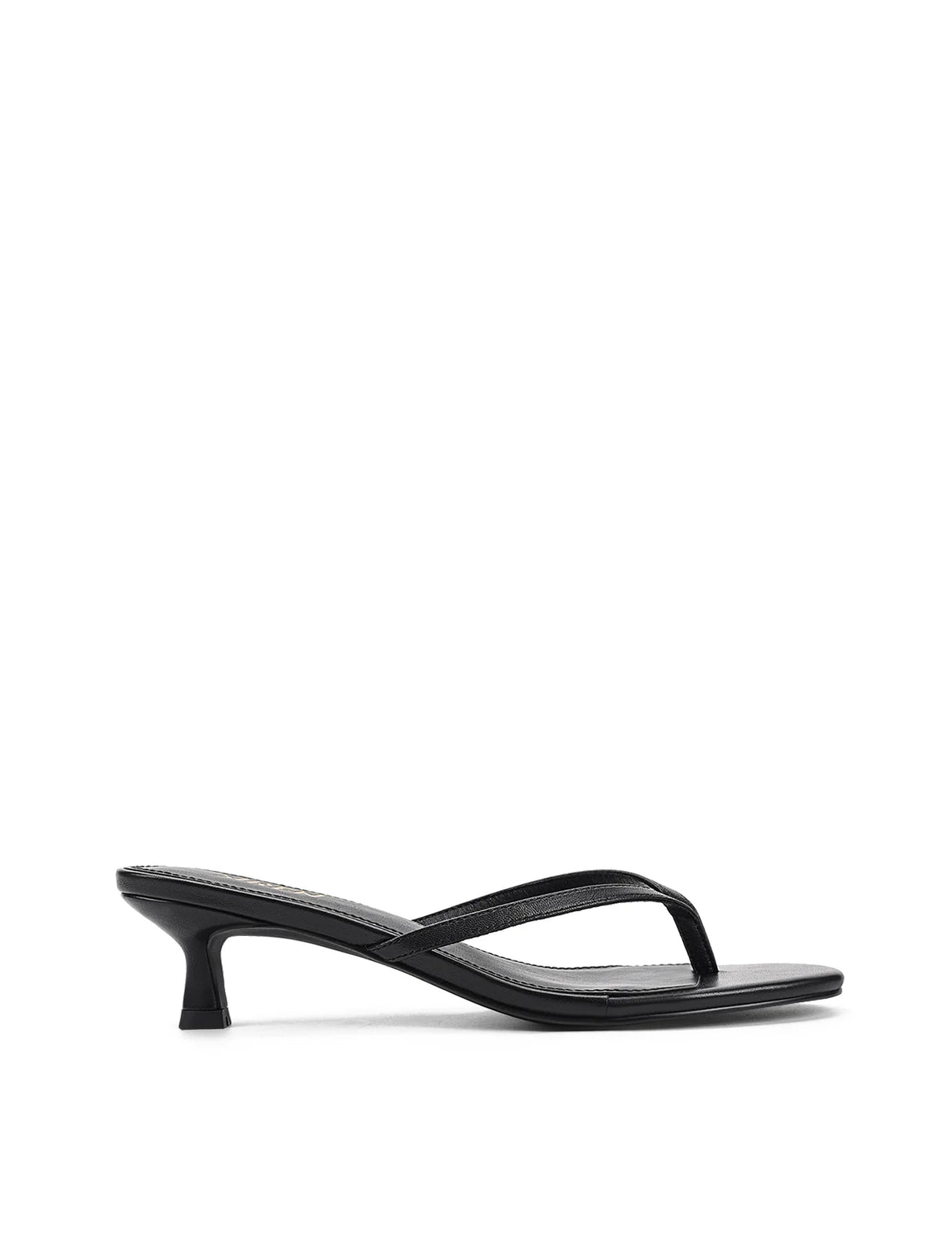 Siren Kitten Heell Thongs - Black Leather