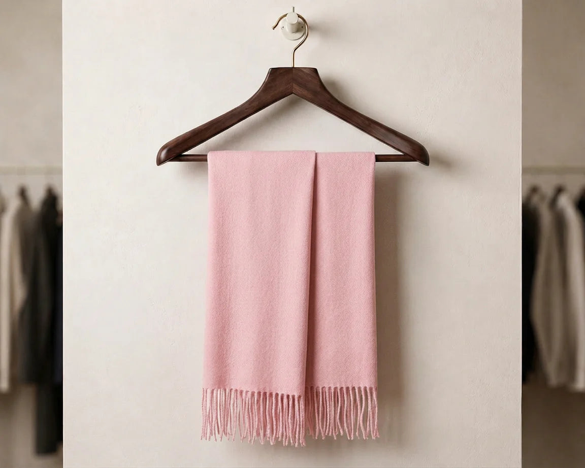 Cherry Red Plain Scarf - Pink