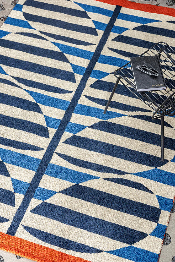 Orla Kiely Stripy Stem Azure 464308 Outdoor Rug