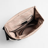 Canvas & Leather Drawstring Backpack - Ivory