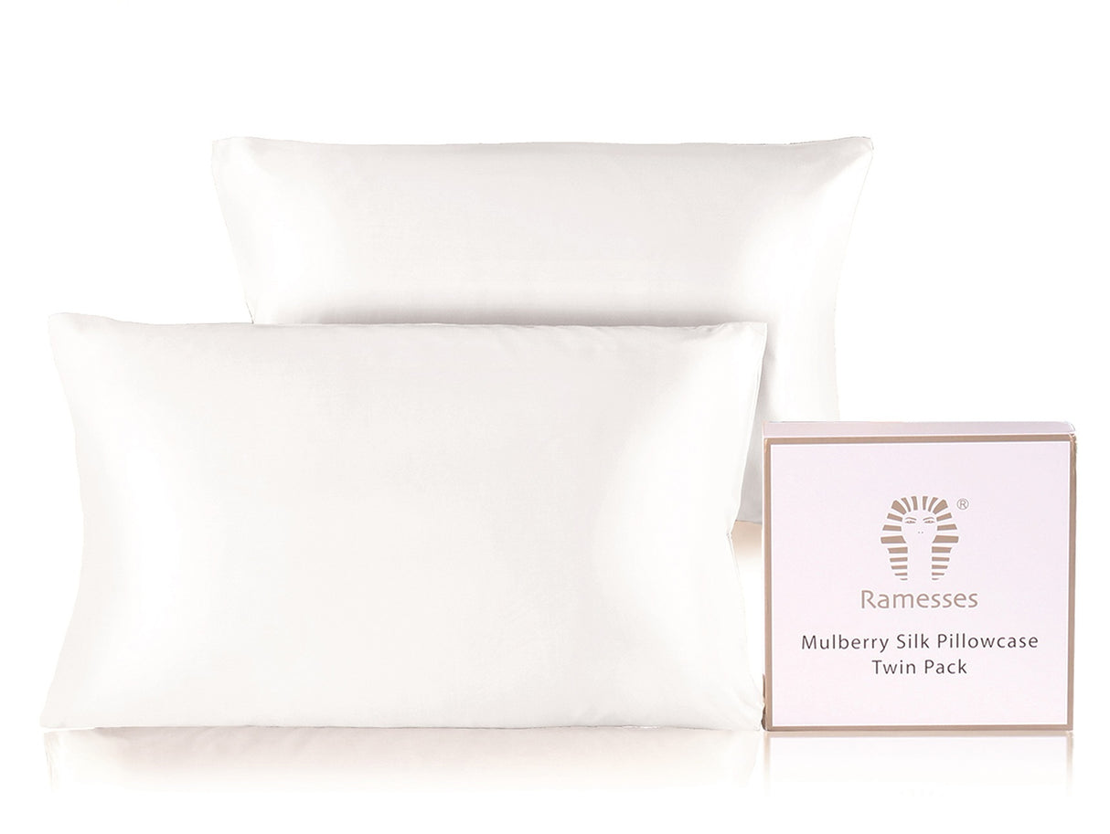 Ramesses Mulberry Silk Pillowcase Twin Pack - White