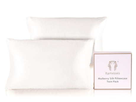 Ramesses Mulberry Silk Pillowcase Twin Pack - White