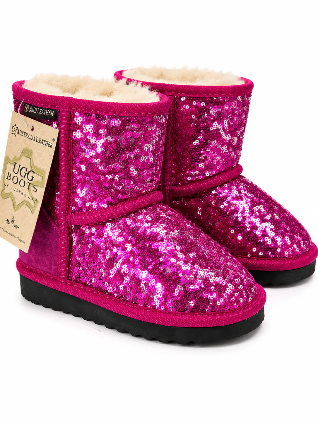 Australian Leather Ugg Mini Sequin Pink - AU5
