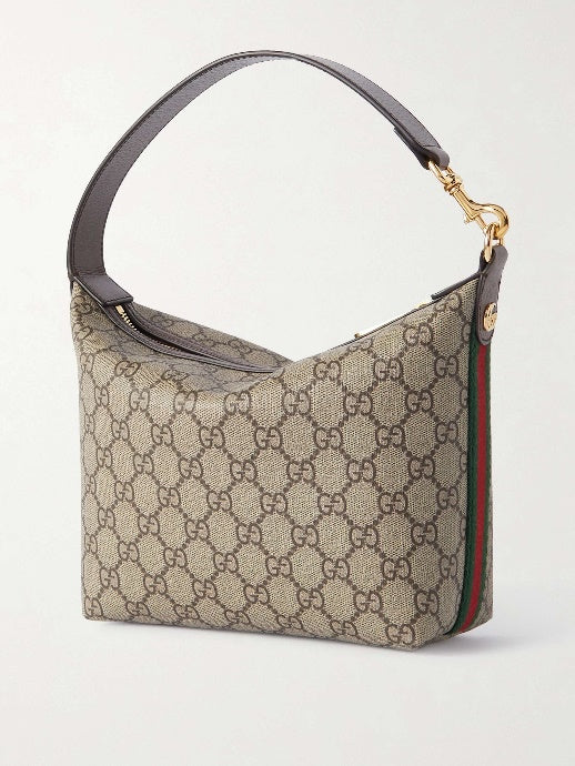 Gucci GG Monogram Hobo Shoulder Bag - Brown