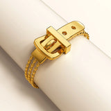 Bullion Gold Luca Gold Buckle-Pendant Bracelet