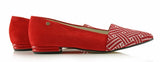 Bosccolo Womens Ballerina - Red Suede