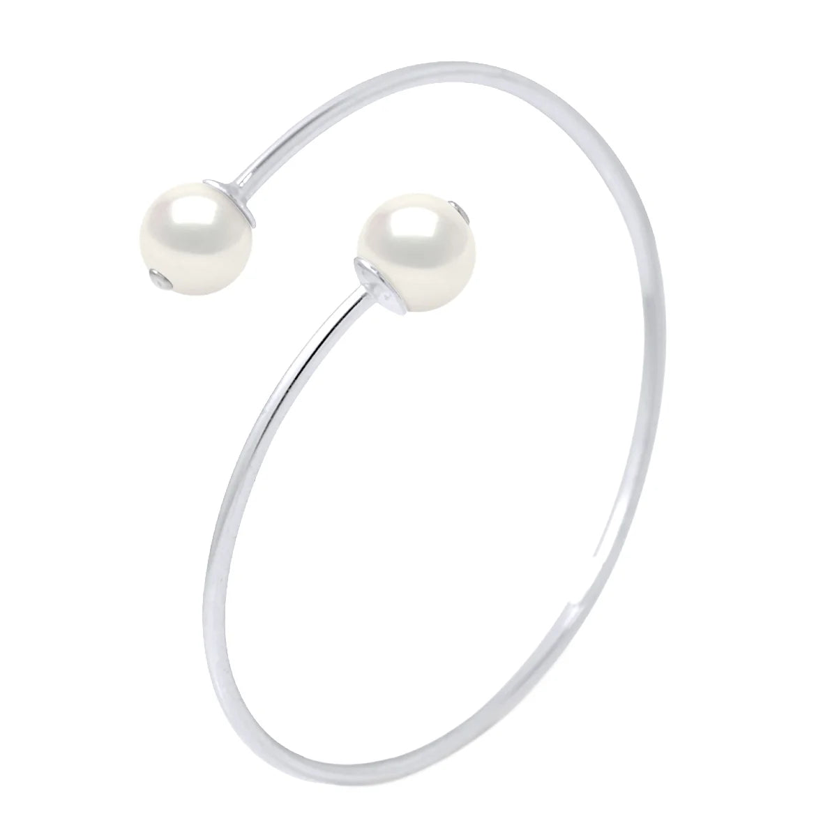 Bracelet Toi & Moi 2 Pearl Freshwater Pearl White Sterling Silver 9-10mm