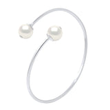 Bracelet Toi & Moi 2 Pearl Freshwater Pearl White Sterling Silver 9-10mm