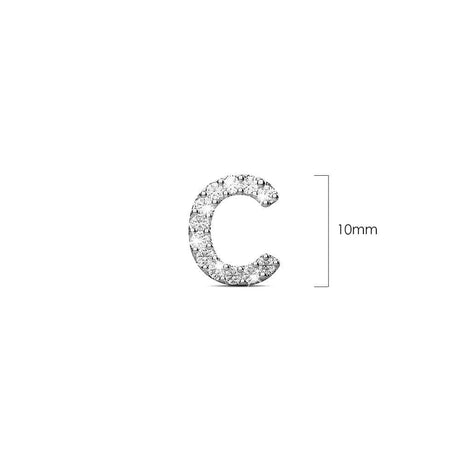 Solid 925 Sterling Silver Glamour Alphabet Letter Earrings