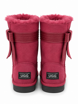 Australian Leather Ugg Mid Calf Bow Short Hot - Pink - AU6