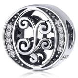 Solid 925 Sterling Silver Vintage Inspired Antique Alphabet Charm