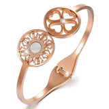 Bullion Gold Artistic Floral Hinged Bangle