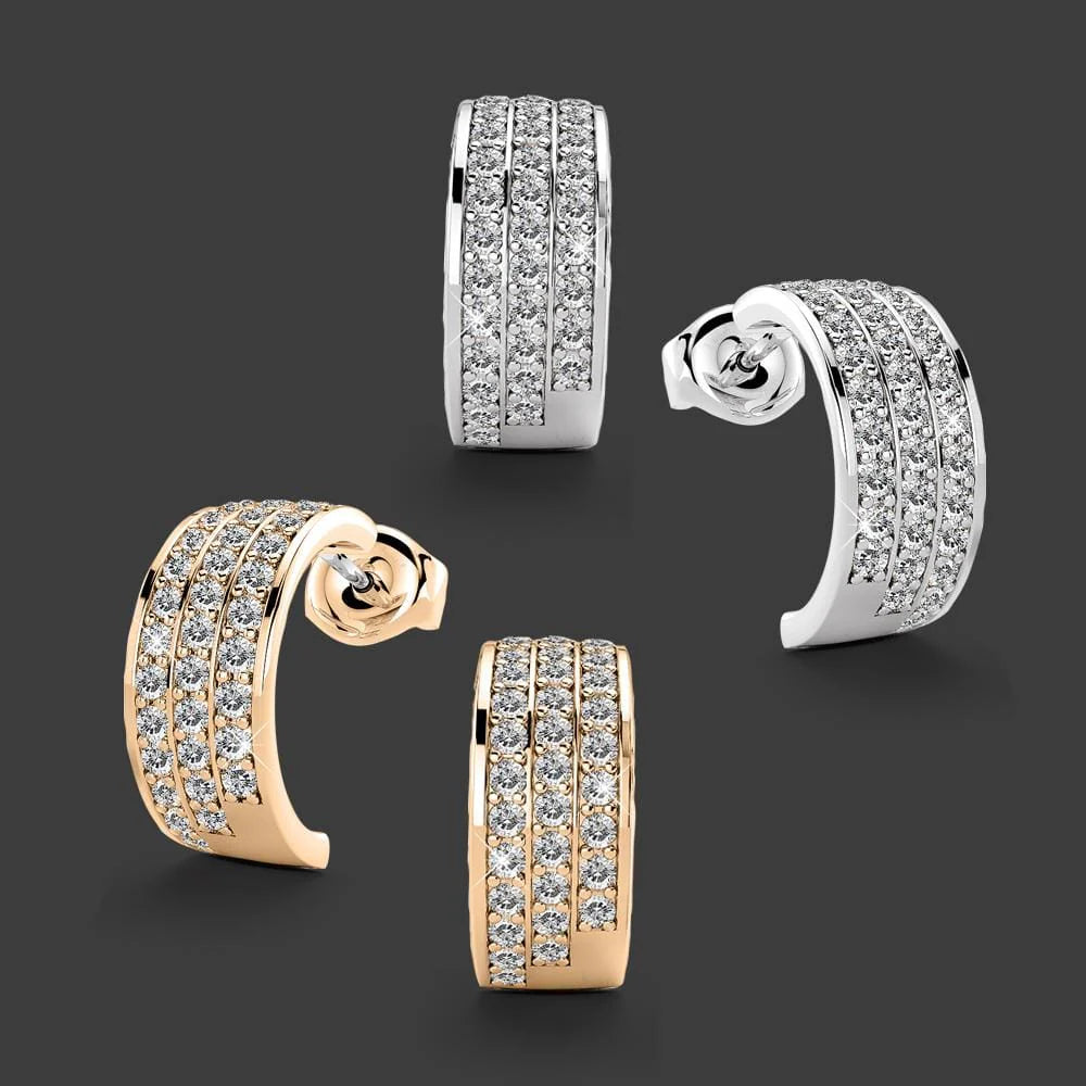 Krystal Couture Crescent Moon Earrings Embellished with SWAROVSKI Crystals