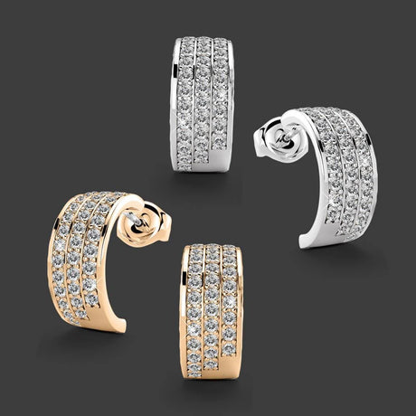 Krystal Couture Crescent Moon Earrings Embellished with SWAROVSKI Crystals