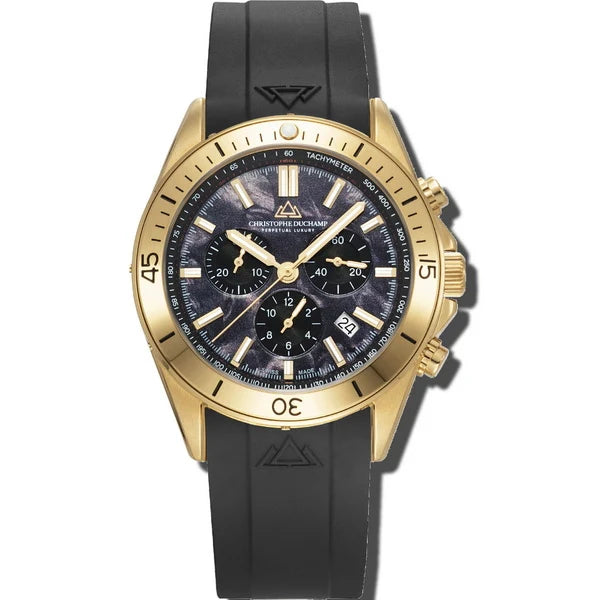 Christophe Duchamp Stratos - Black Dial & 316L Stainless Steel & FKM Rubber Strap