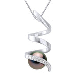 Pendant Spiral Diamonds 0,06 Cts ( 6 X 0,01 Cts ) - Length Chain 42 cm
