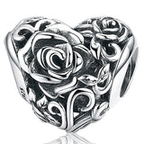 Solid 925 Sterling Silver Rosie Heart Charm