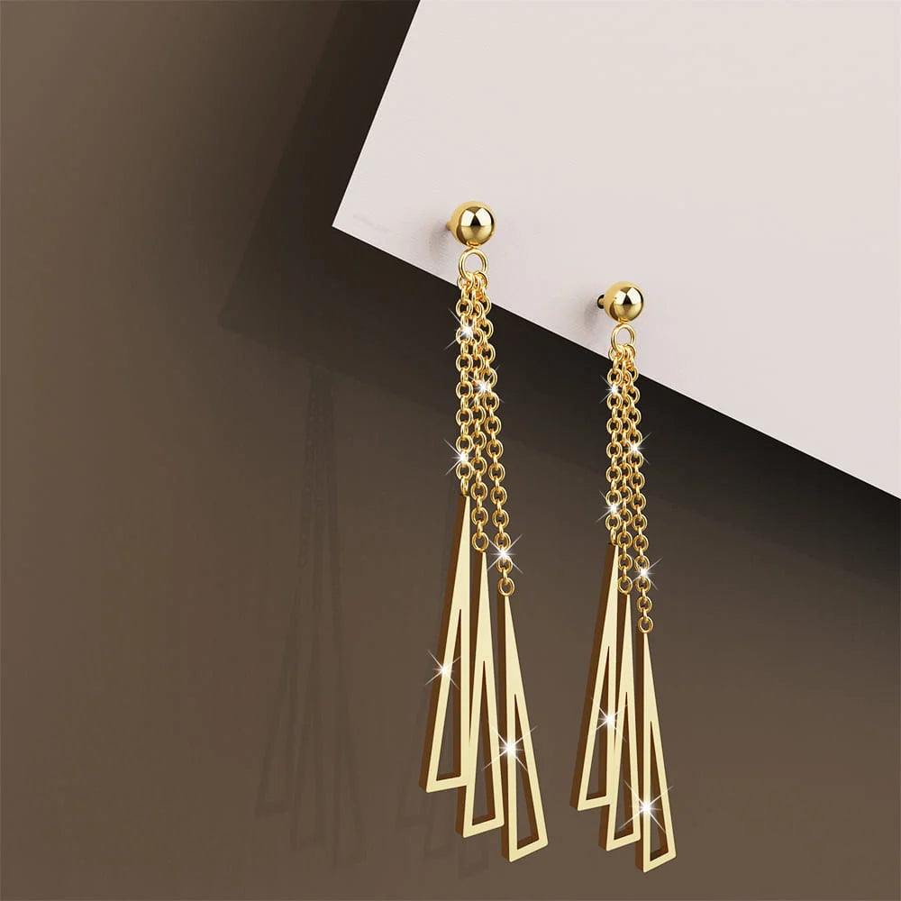 Boxed Royal Tassels & Gold Stainless Steel Bangle Set