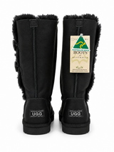 Australian Leather Ugg Napa 3Button Leather - Black - AU10