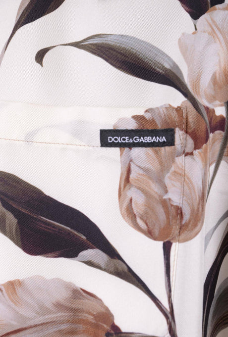 Dolce & Gabbana Men Flowers Combined Long Sleeve Shirt
