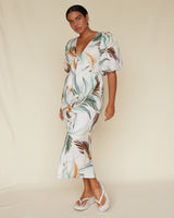 Amelius La Isla Linen Cocktail Dress - Nude Multi